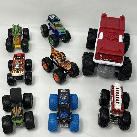 Monster Jam Truck Lot 1:64 Grave Digger Wrex Dinosaur Shark Fire Destroyer Evans - Picture 1 of 7
